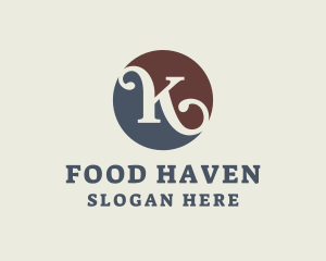 Elegant Cafeteria Letter K logo