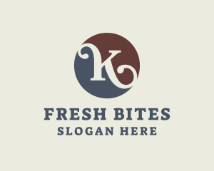 Elegant Cafeteria Letter K logo