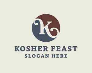 Elegant Cafeteria Letter K logo design