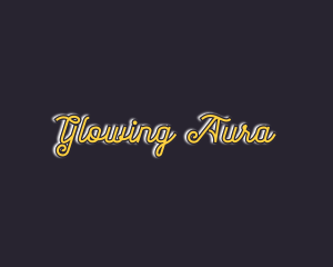 Cursive Golden Glow logo design