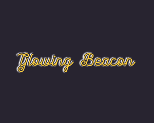 Cursive Golden Glow logo design