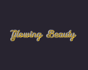 Cursive Golden Glow logo design