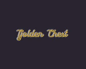 Cursive Golden Glow logo design