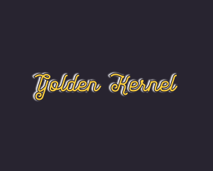 Cursive Golden Glow logo design