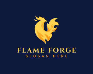 Blazing Flame Chicken logo design