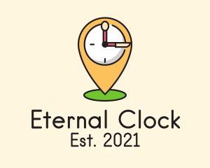 Location Utensils Clock logo design