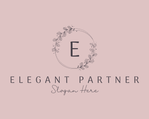 Wedding Floral Wreath logo design