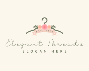 Floral Clothing Hanger logo design