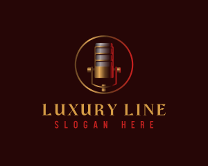 Luxury Microphone Podcast logo design