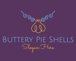 Minimalist Seashell Necklace  logo design