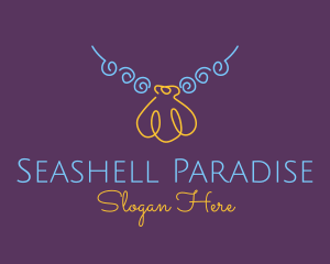 Minimalist Seashell Necklace  logo design