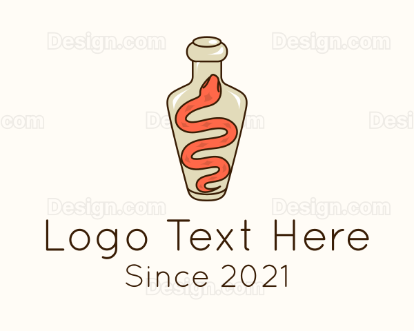 Snake Bottle Liquor Logo