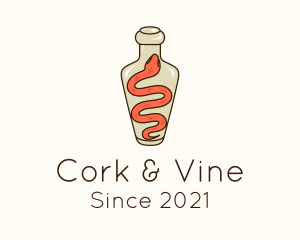 Snake Bottle Liquor logo design