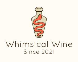 Snake Bottle Liquor logo design