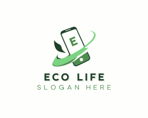 Eco Mobile Phone Tech logo design