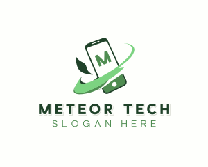 Eco Mobile Phone Tech logo design