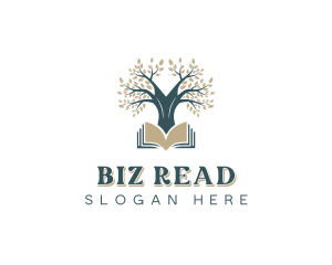 Tree Library Reading logo design