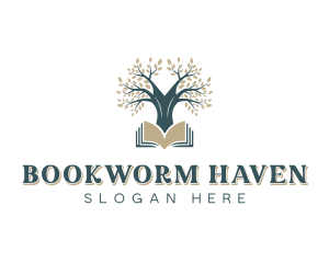 Tree Library Reading logo design