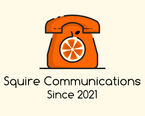 Telephone Orange Fruit  logo design