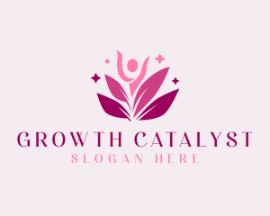 Human Lotus Leaf Spa logo design