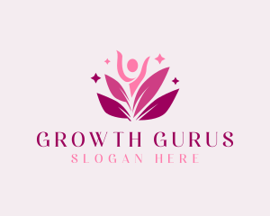 Human Lotus Leaf Spa logo design