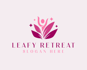 Human Lotus Leaf Spa logo design