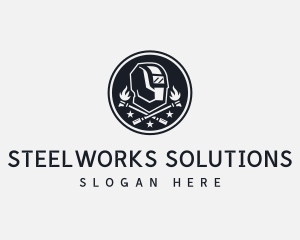 Welder Ironworks Blowtorch logo design