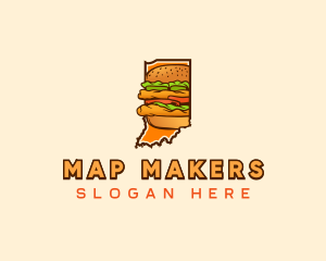 Indiana Burger Sandwich logo design