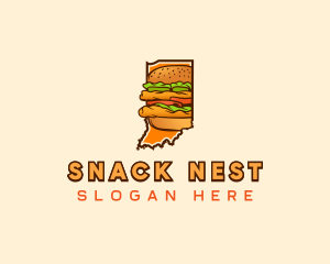 Indiana Burger Sandwich logo design