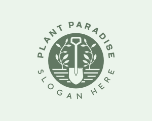 Shovel Planting Garden logo design