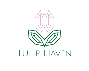 Digital Pink Tulip logo design