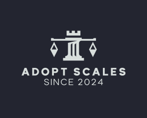 Law Justice Scale Pillar logo design