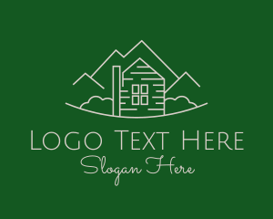 Lodge - Farmhouse Destination Outline logo design