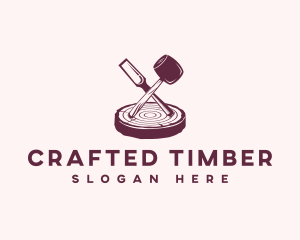 Wood Chisel Carpentry logo design