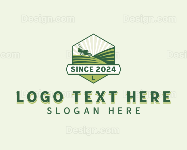 Gardening Lawn Mower Logo