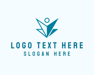 Modern Origami Person Folding logo