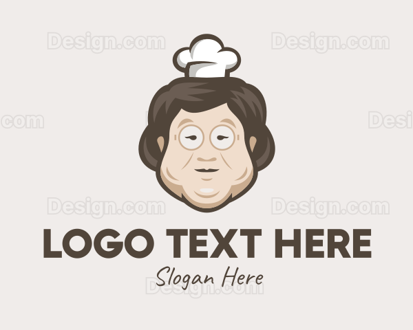 Asian Grandma Chef Logo