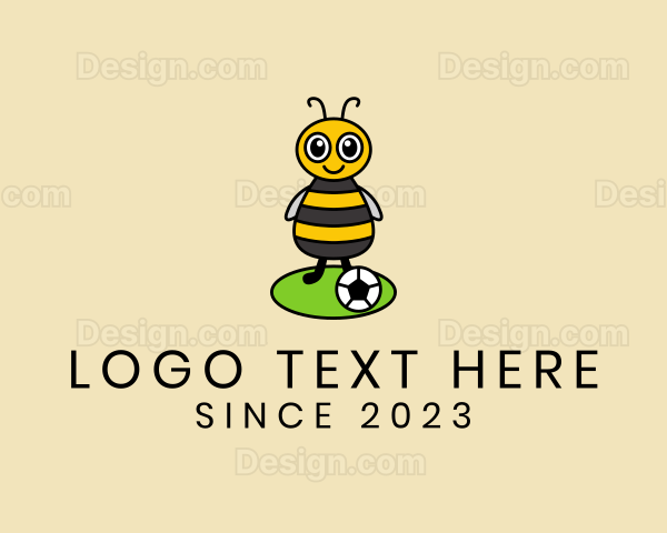 Soccer Bee Kid Logo