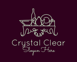 Minimalist Kitchen Glassware logo design