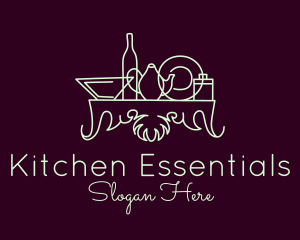 Minimalist Kitchen Glassware logo design