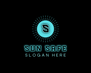 Solar Neon Sun logo design