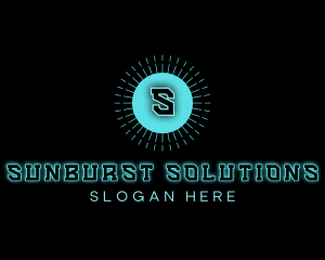 Solar Neon Sun logo design