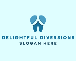 Blue Dentist Dental Tooth logo design