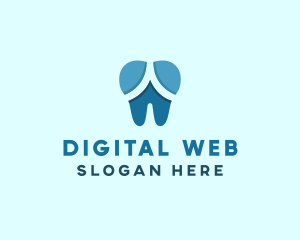 Blue Dentist Dental Tooth logo design