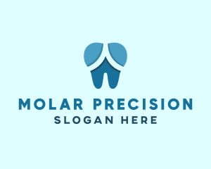 Blue Dentist Dental Tooth logo design