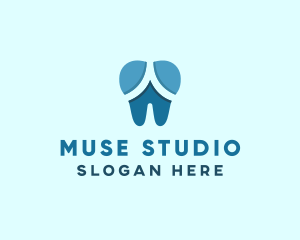 Blue Dentist Dental Tooth logo design