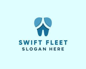 Blue Dentist Dental Tooth logo design