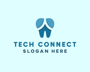 Blue Dentist Dental Tooth logo design