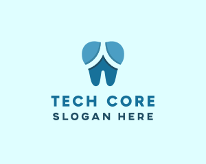 Blue Dentist Dental Tooth logo design