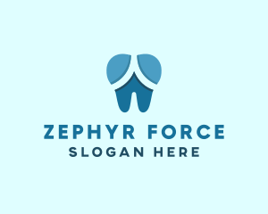 Blue Dentist Dental Tooth logo design